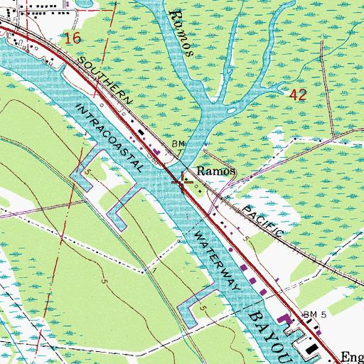 Topographic Map of Ramos, LA