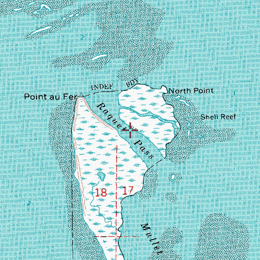 Topographic Map of Raquet Pass, LA