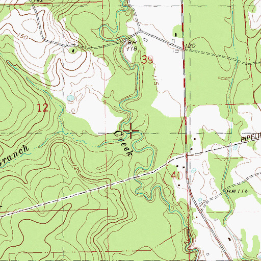 Topographic Map of Red Hill Branch, LA