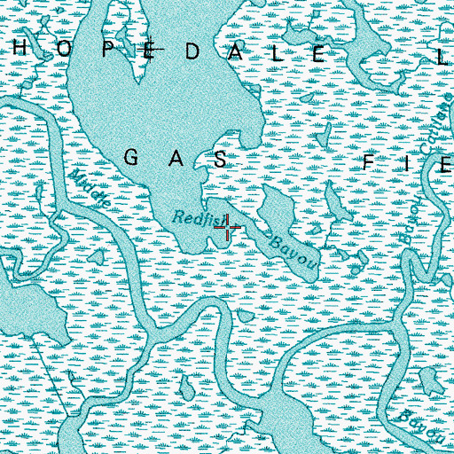 Topographic Map of Redfish Bayou, LA