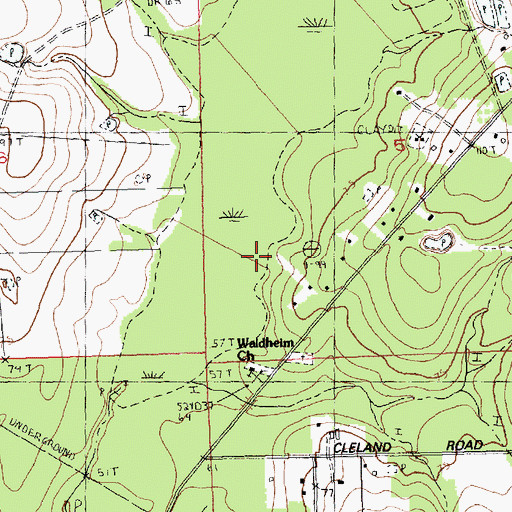 Topographic Map of Reed Brake, LA