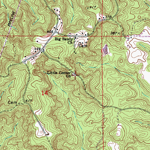 Topographic Map of Little Center School (historical), AL