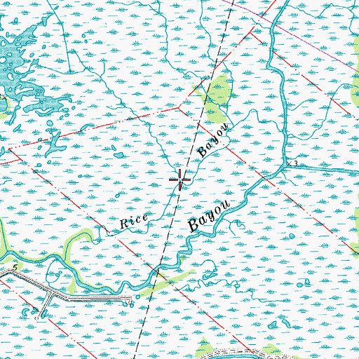 Topographic Map of Rice Bayou, LA