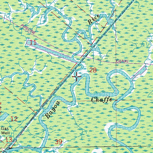 Topographic Map of Rice Bayou, LA