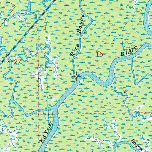 Topographic Map of Rice Bayou, LA