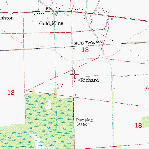 Topographic Map of Richard, LA
