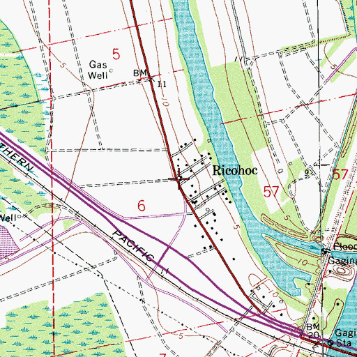 Topographic Map of Ricohoc, LA