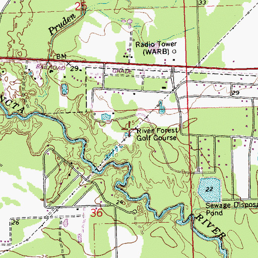 Topographic Map of River Forest Golf Course (historical), LA