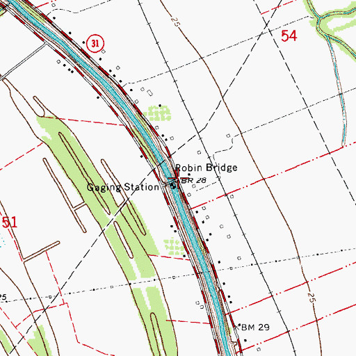 Topographic Map of Robin Bridge, LA
