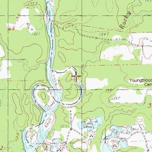 Topographic Map of Rocky Creek, LA