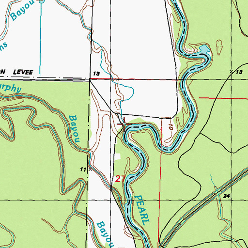 Topographic Map of Rones Bayou, LA