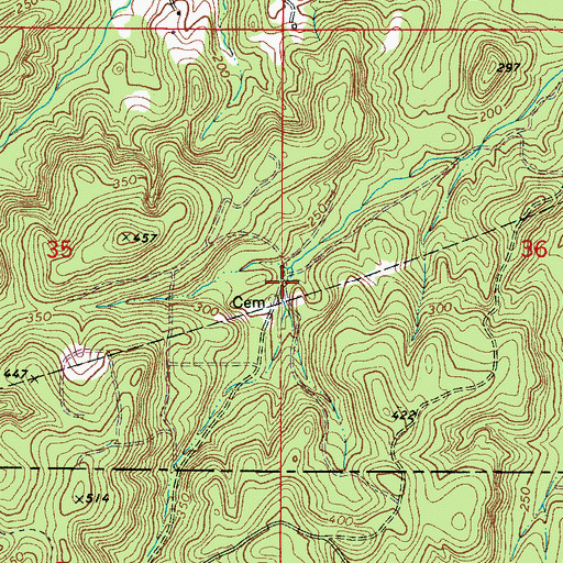 Topographic Map of Little Satan Church (historical), AL