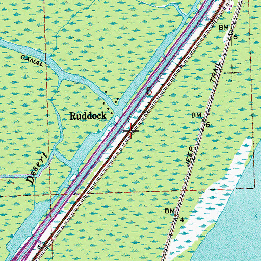 Topographic Map of Ruddock, LA
