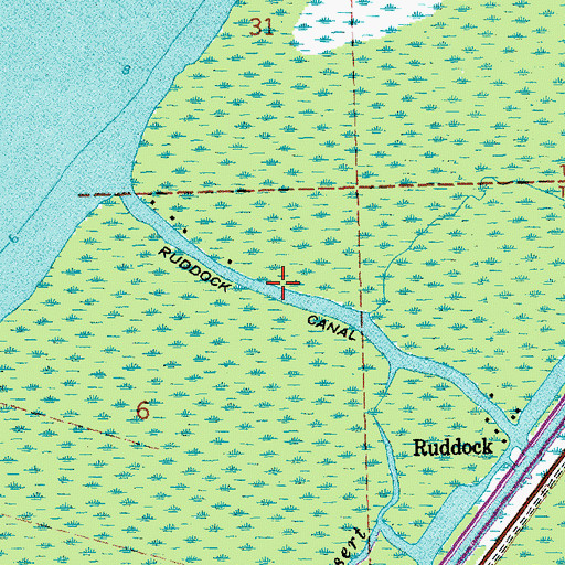 Topographic Map of Ruddock Canal, LA