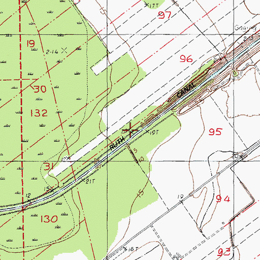 Topographic Map of Ruth Canal, LA