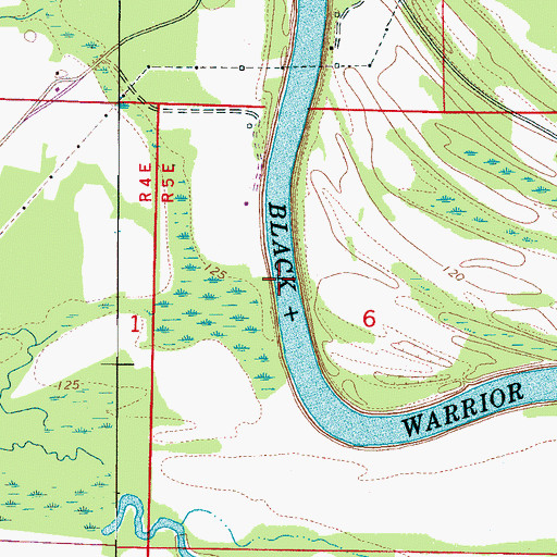 Topographic Map of Log Shoals, AL