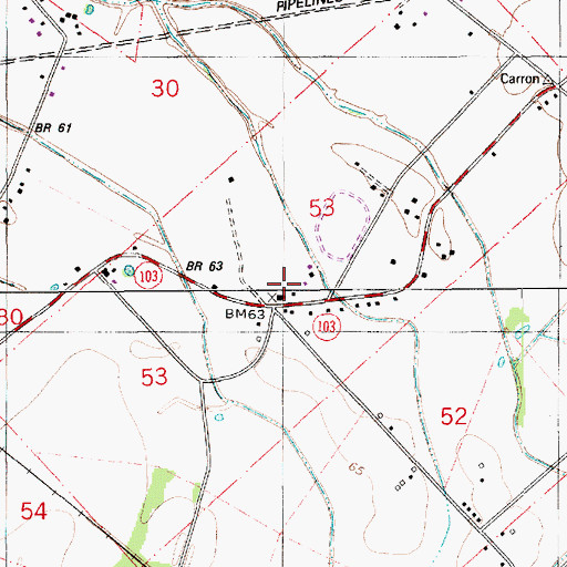 Topographic Map of Saint Andrews Church, LA