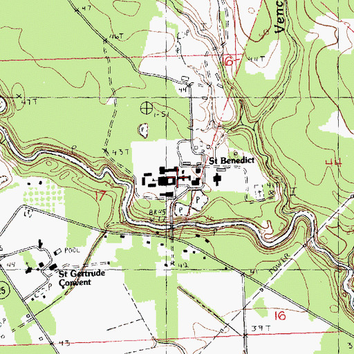 Topographic Map of Saint Benedict, LA
