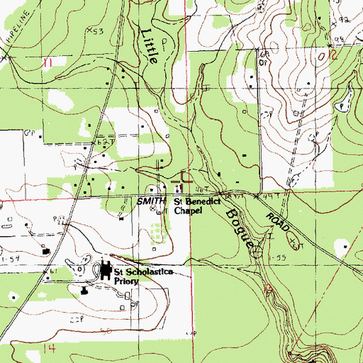 Topographic Map of Saint Benedict Chapel, LA