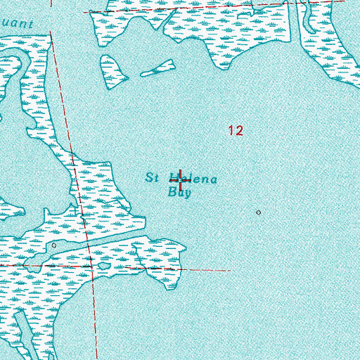 Topographic Map of Saint Helena Bay, LA