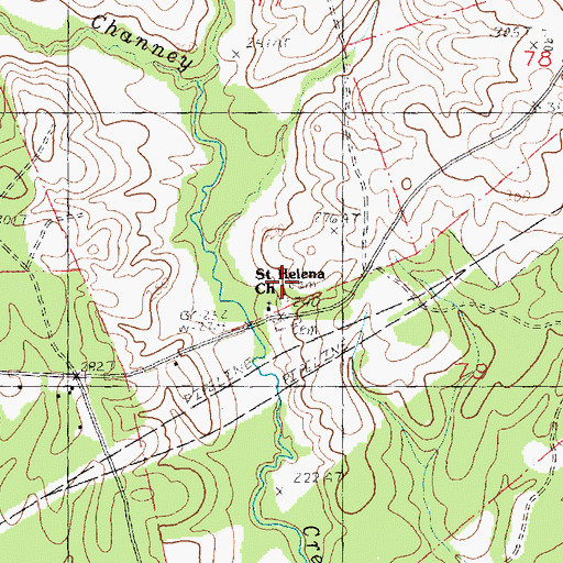 Topographic Map of Saint Helena Church, LA