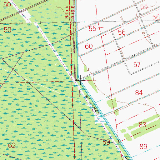 Topographic Map of Saint James Canal, LA