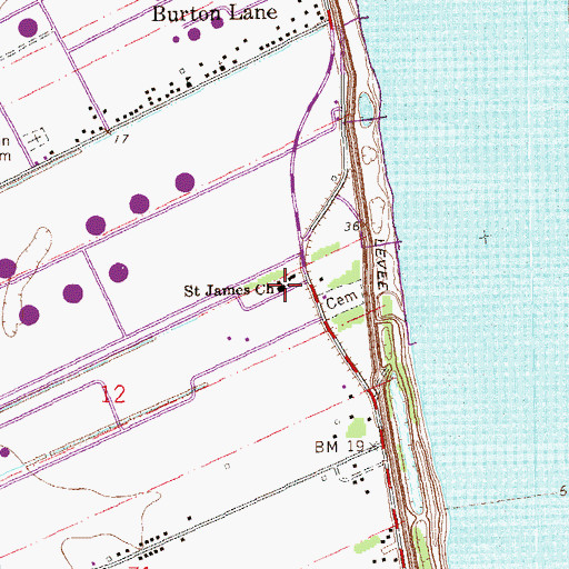 Topographic Map of Saint James Church, LA