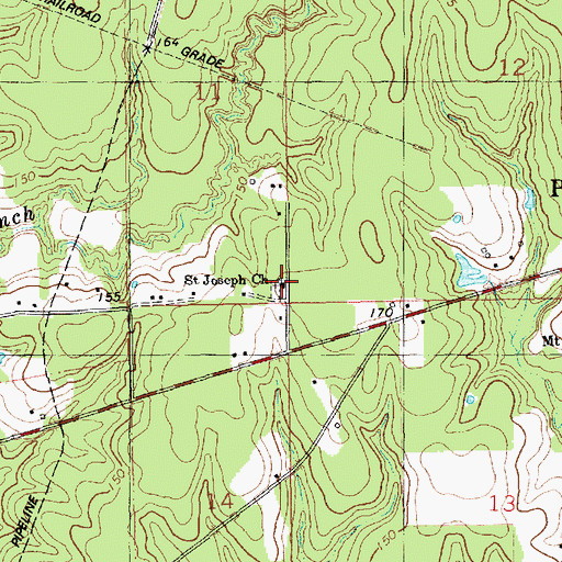 Topographic Map of Saint Joseph Church, LA