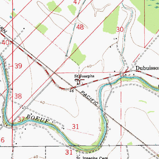 Topographic Map of Saint Josephs Church, LA