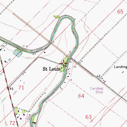 Topographic Map of Saint Louis, LA