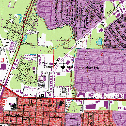 Topographic Map of ST MARGARET MARY SCHOOL, LA