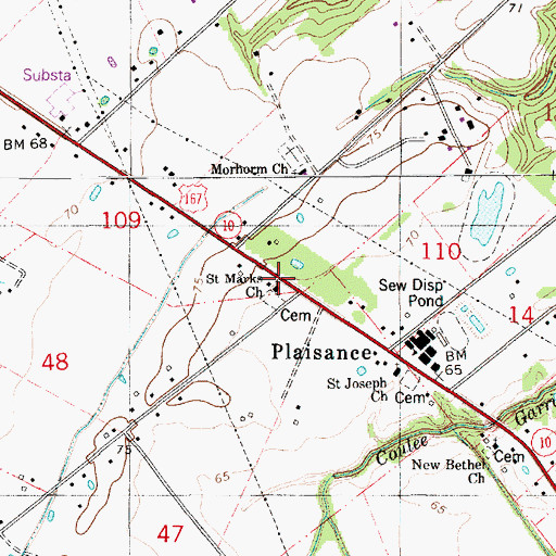 Topographic Map of Saint Marks Church, LA
