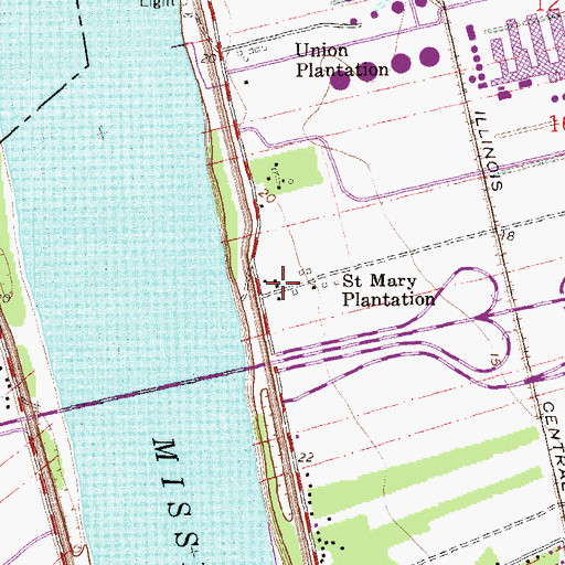 Topographic Map of Saint Mary Plantation, LA