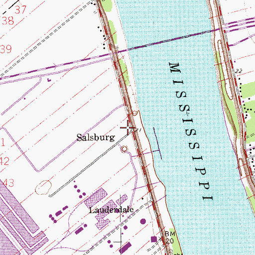 Topographic Map of Salsburg, LA