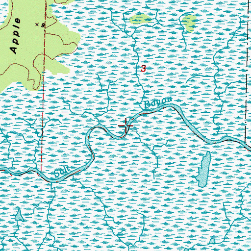 Topographic Map of Salt Bayou, LA