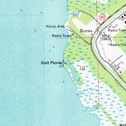Topographic Map of Salt Point, LA