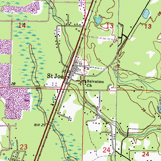 Topographic Map of Salvation Church, LA