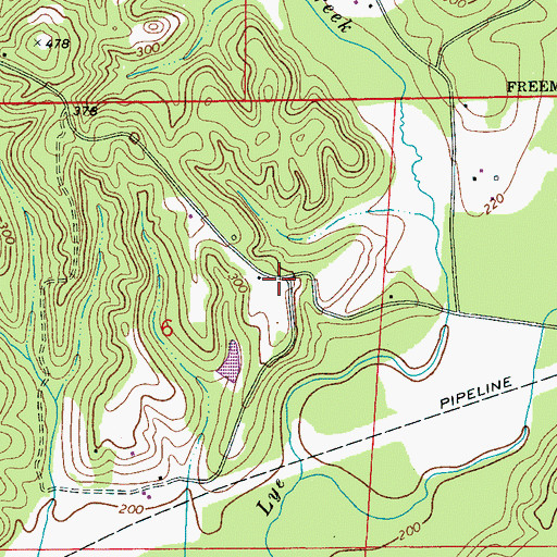 Topographic Map of Pleasant Hill Church (historical), AL
