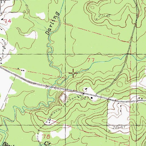 Topographic Map of Sandy Run, LA