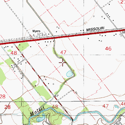 Topographic Map of Savoy Oil and Gas Field, LA