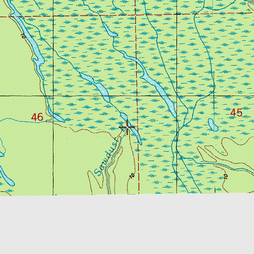 Topographic Map of Sawdust Bayou, LA
