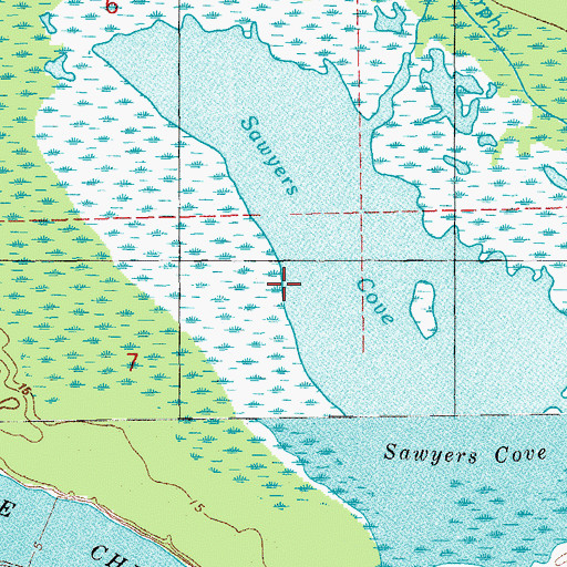 Topographic Map of Sawyers Cove, LA