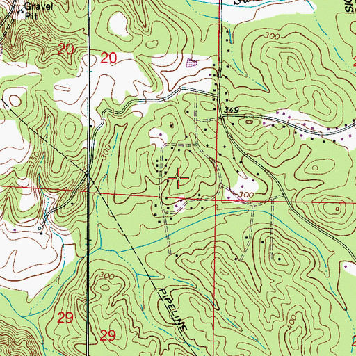 Topographic Map of Raintree Country, AL