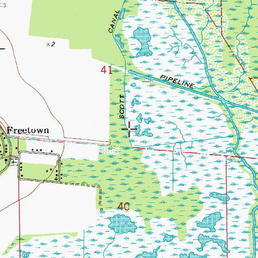 Topographic Map of Scott Canal, LA