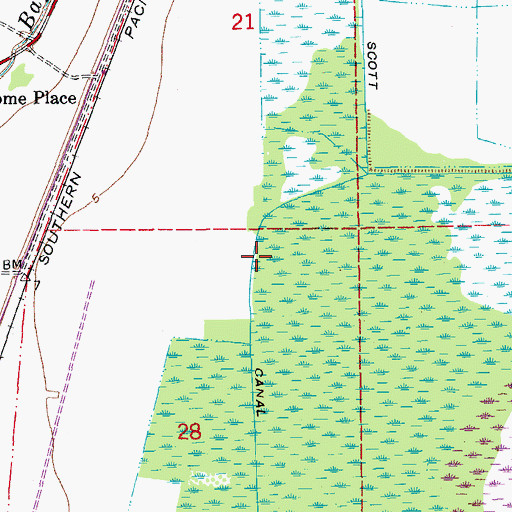 Topographic Map of Scott Canal, LA