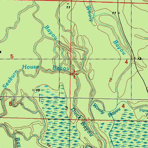 Topographic Map of Seaburn House Bayou, LA