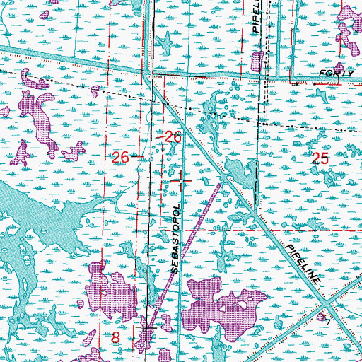 Topographic Map of Sebastopol Canal, LA