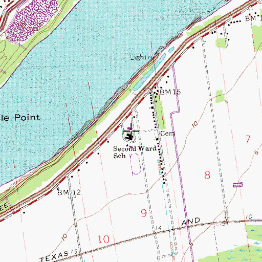 Topographic Map of Second Ward School, LA