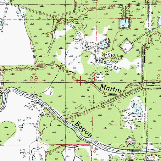 Topographic Map of Section 28 Oil and Gas Field, LA