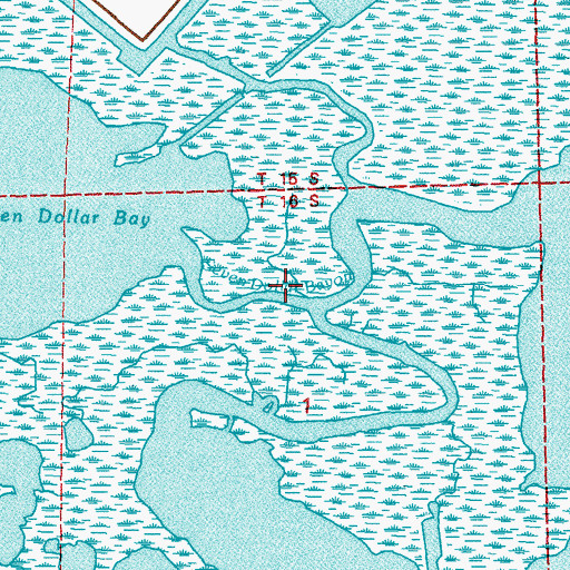 Topographic Map of Seven Dollar Bay, LA